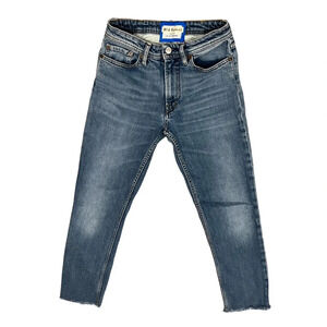 Women's Acne Studio SOUTH MID BLUE Jeans Size 26 Raw Hem Cotton Denim 30L165-129